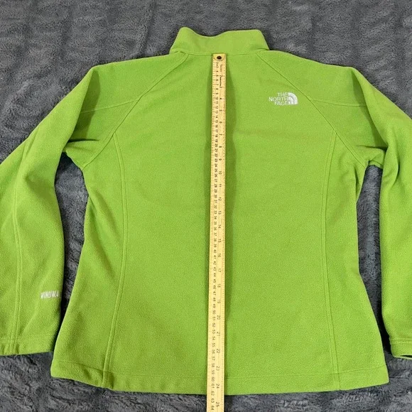 The North Face Womens Fleece Jacket Lime Green Windwall Full Zip L G - Picture 7 of 8